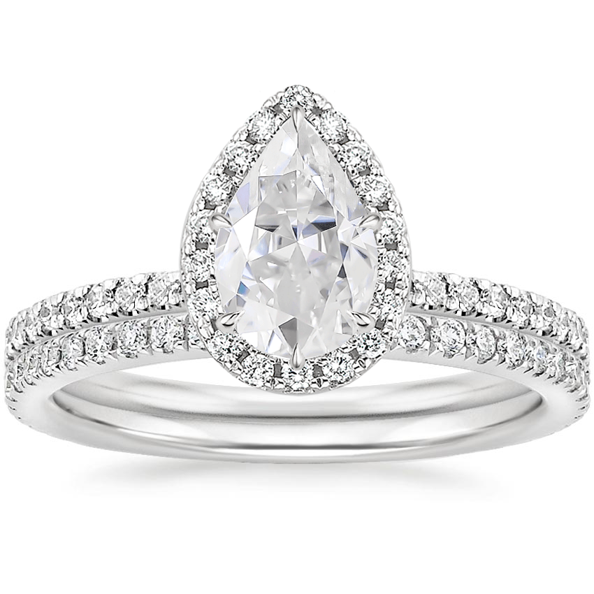 18KW Moissanite Waverly Diamond Bridal Set (2/3 ct. tw.), top view