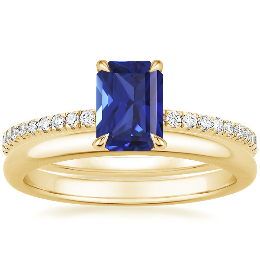 18K Yellow Gold Luxe Viviana Diamond Ring (1/3 ct. tw.) with 2mm Comfort Fit Wedding Ring