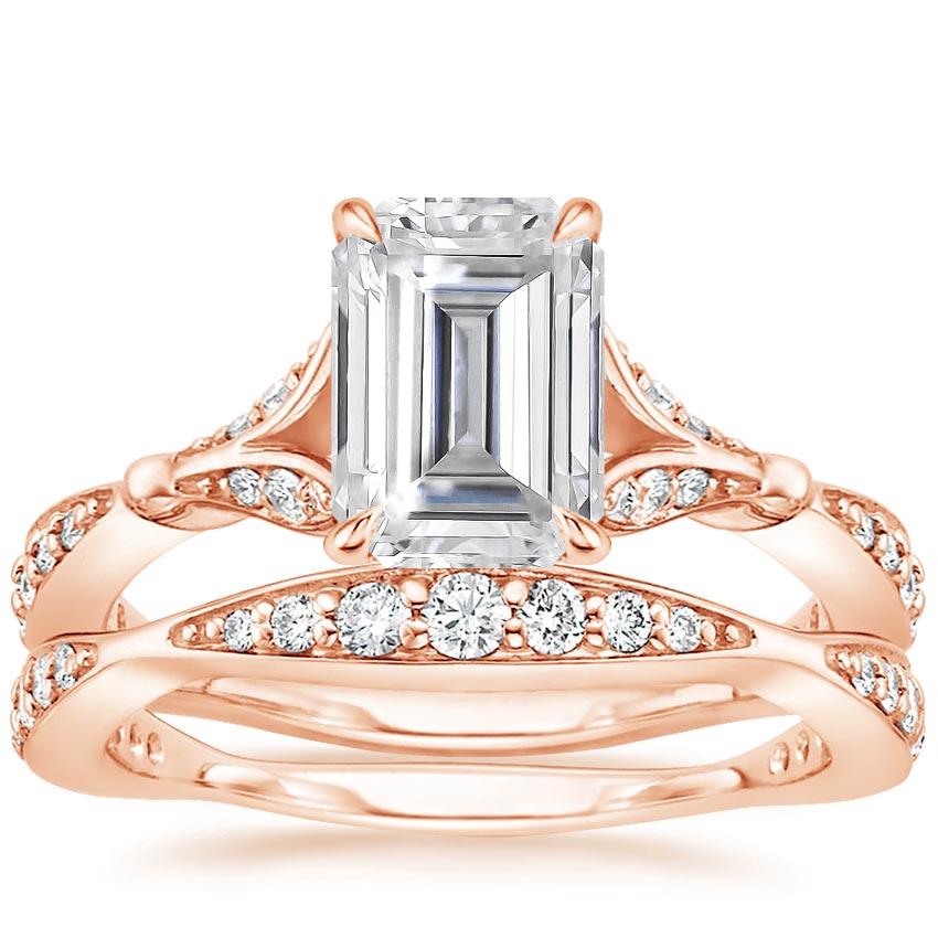 14KR Moissanite Zinnia Diamond Bridal Set (1/2 ct. tw.), top view