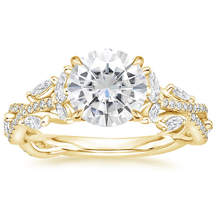Yellow Gold Moissanite Luxe Secret Garden Diamond Ring (3/4 ct. tw.)