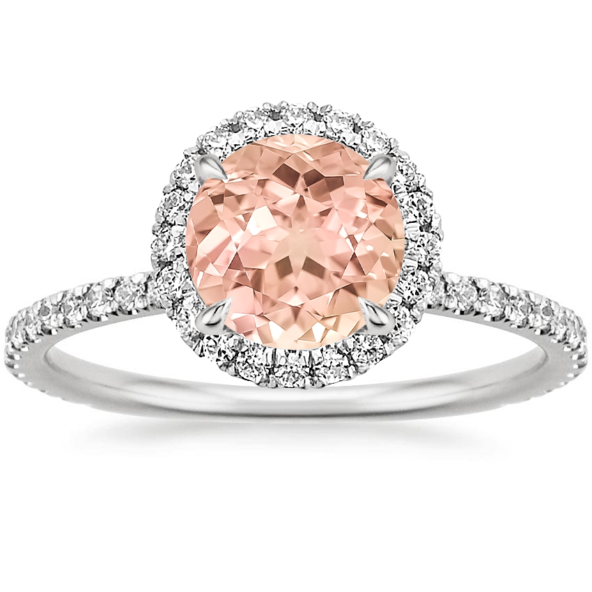 Lab Grown Sapphire Waverly Halo Diamond Ring (1/2 ct. tw.) in 18K White Gold