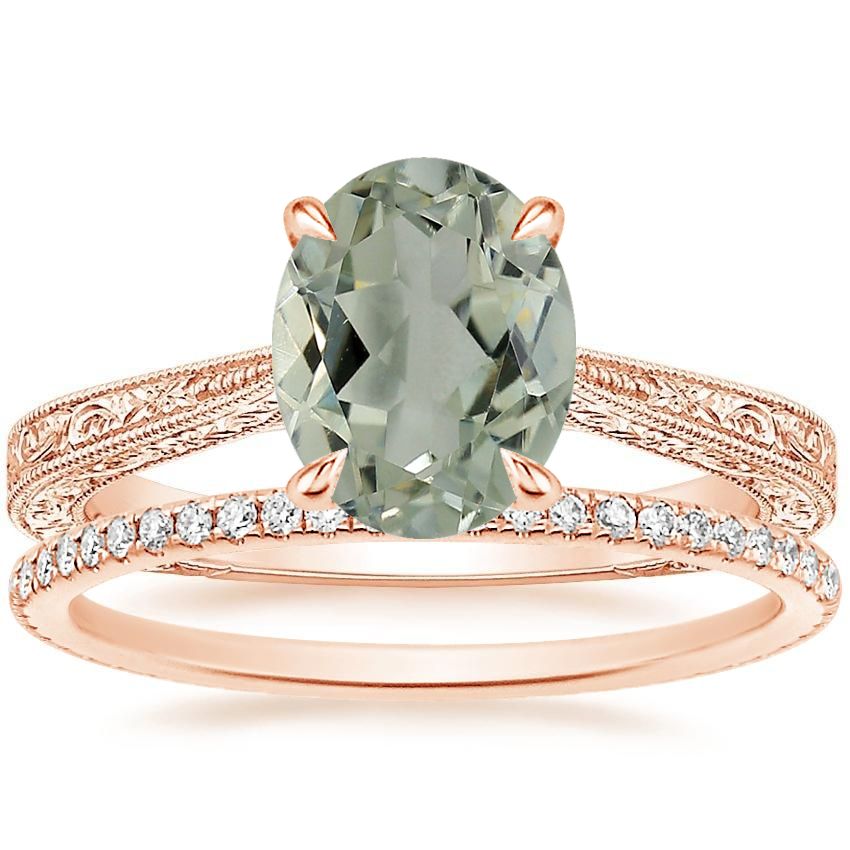 14K Rose Gold Elsie Ring with Whisper Eternity Diamond Ring (1/4 ct. tw.)