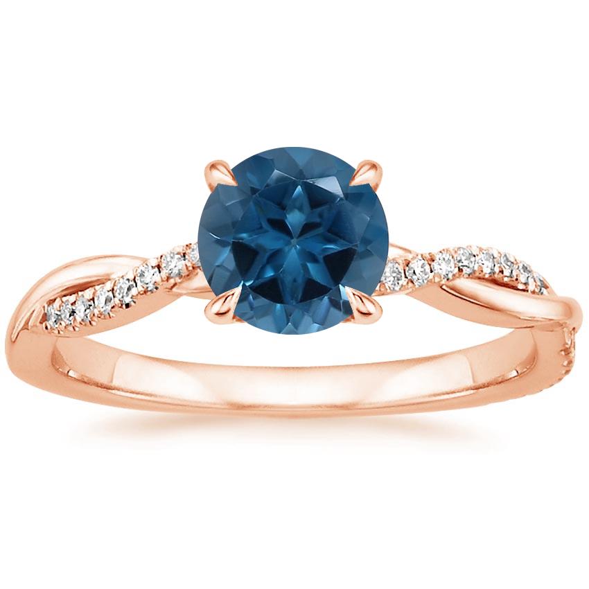 14K Rose Gold Petite Twisted Vine Diamond Ring (1/8 ct. tw.), large top view