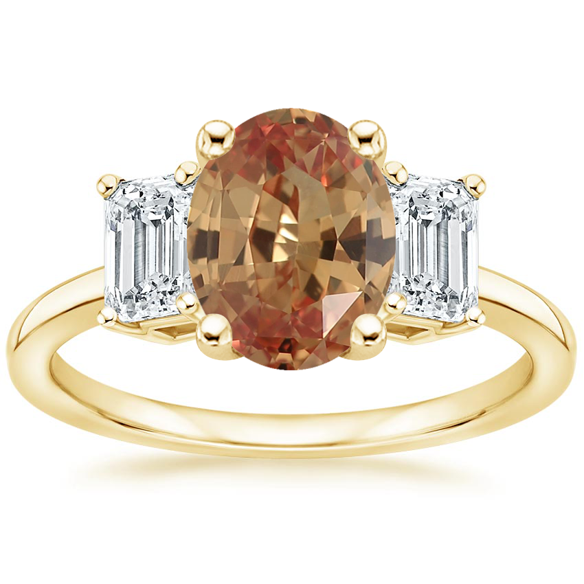18K Yellow Gold Luxe Rhiannon Three Stone Diamond Ring (3/4 ct. tw.), large top view