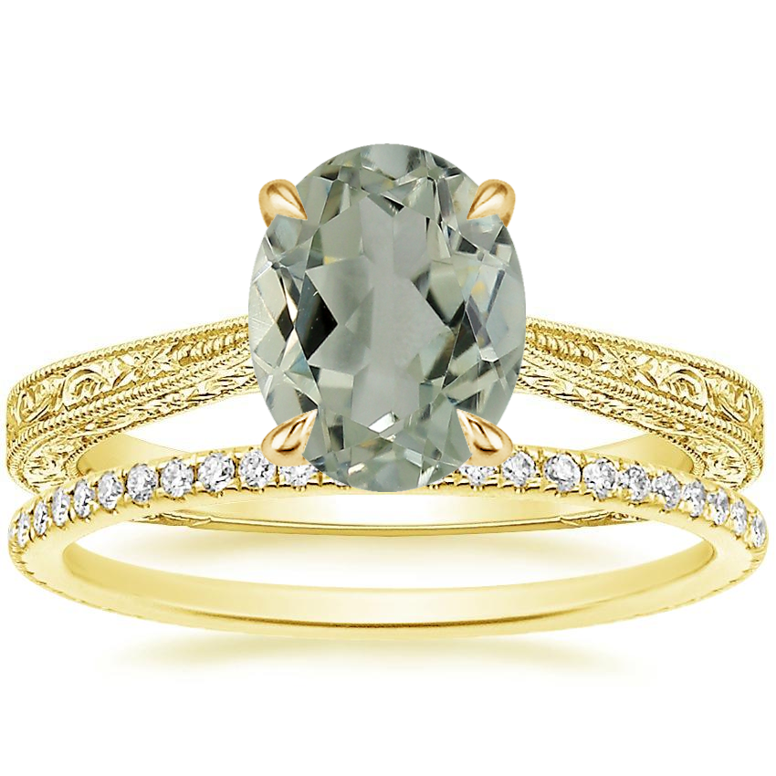18K Yellow Gold Elsie Ring with Whisper Eternity Diamond Ring (1/4 ct. tw.)