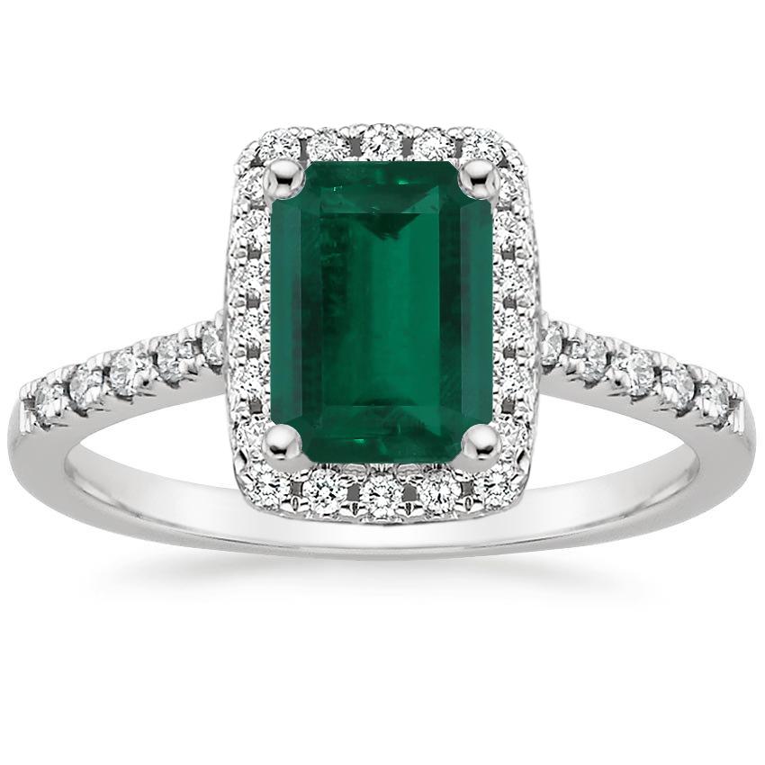 18K White Gold Odessa Halo Diamond Ring (1/5 ct. tw.), large top view