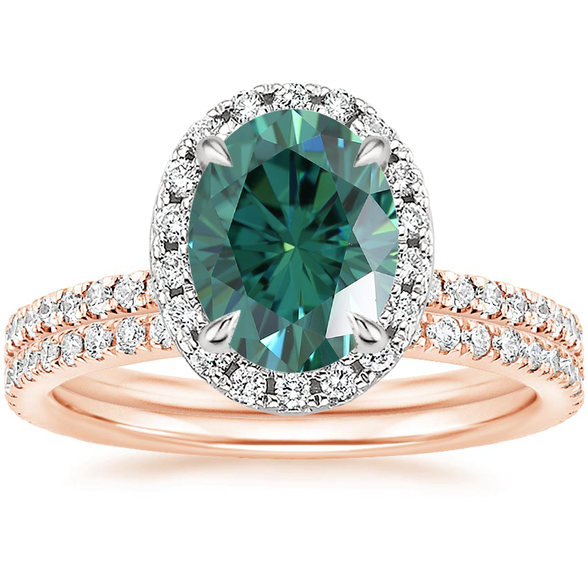 14K Rose Gold Mixed Metal Waverly Diamond Bridal Set (3/4 ct. tw.)