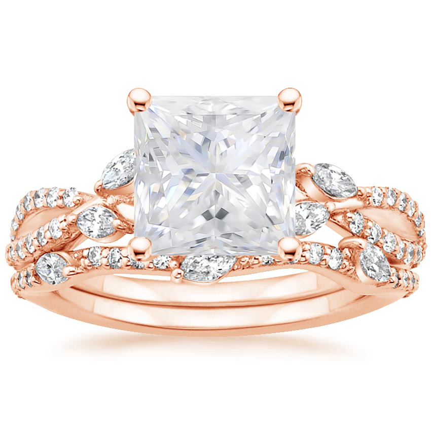 Moissanite Luxe Willow Bridal Set (1/2 ct. tw.) in 14K Rose Gold