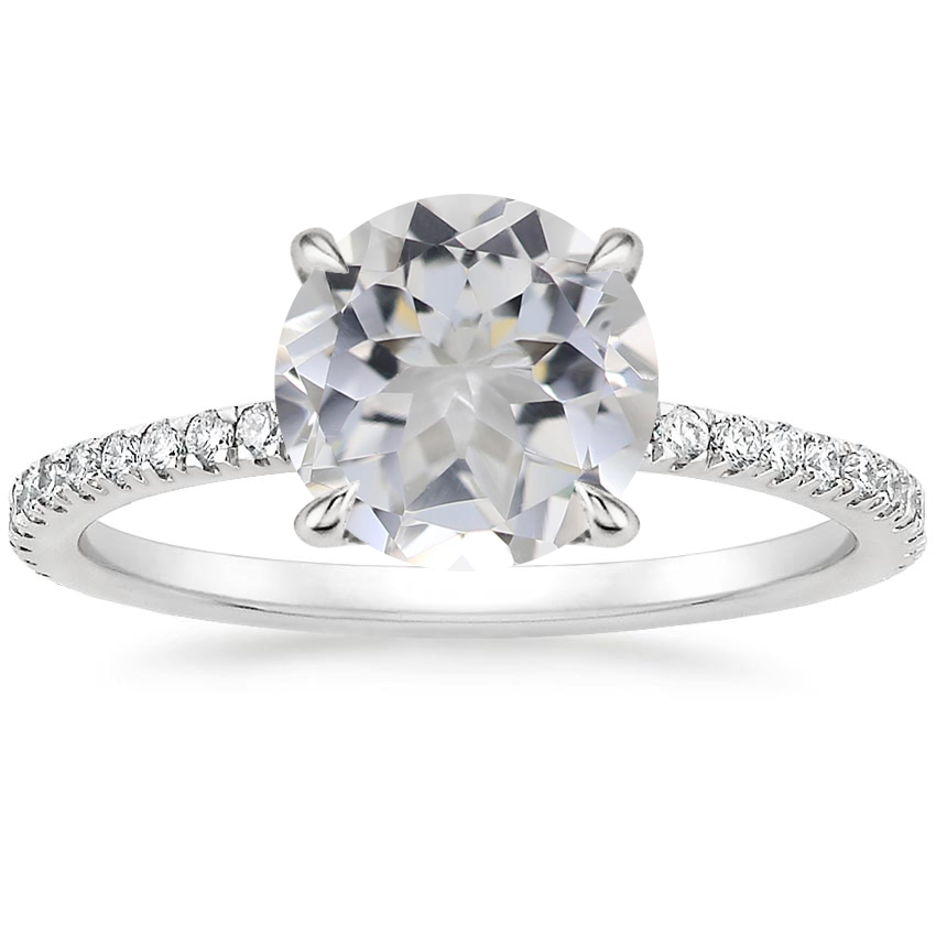 18K White Gold Viviana Three-Quarter Coverage Diamond Ring, large top view