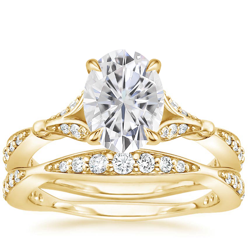 18KY Moissanite Zinnia Diamond Bridal Set (1/2 ct. tw.), top view