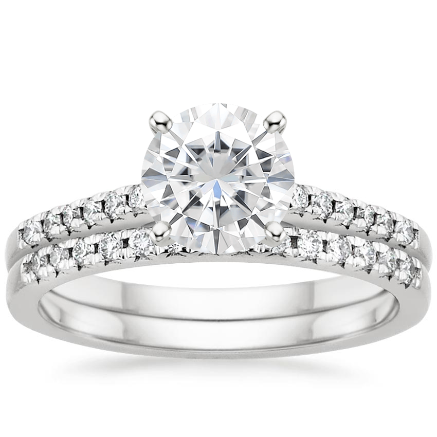 18KW Moissanite Sonora Diamond Bridal Set (1/4 ct. tw.), top view