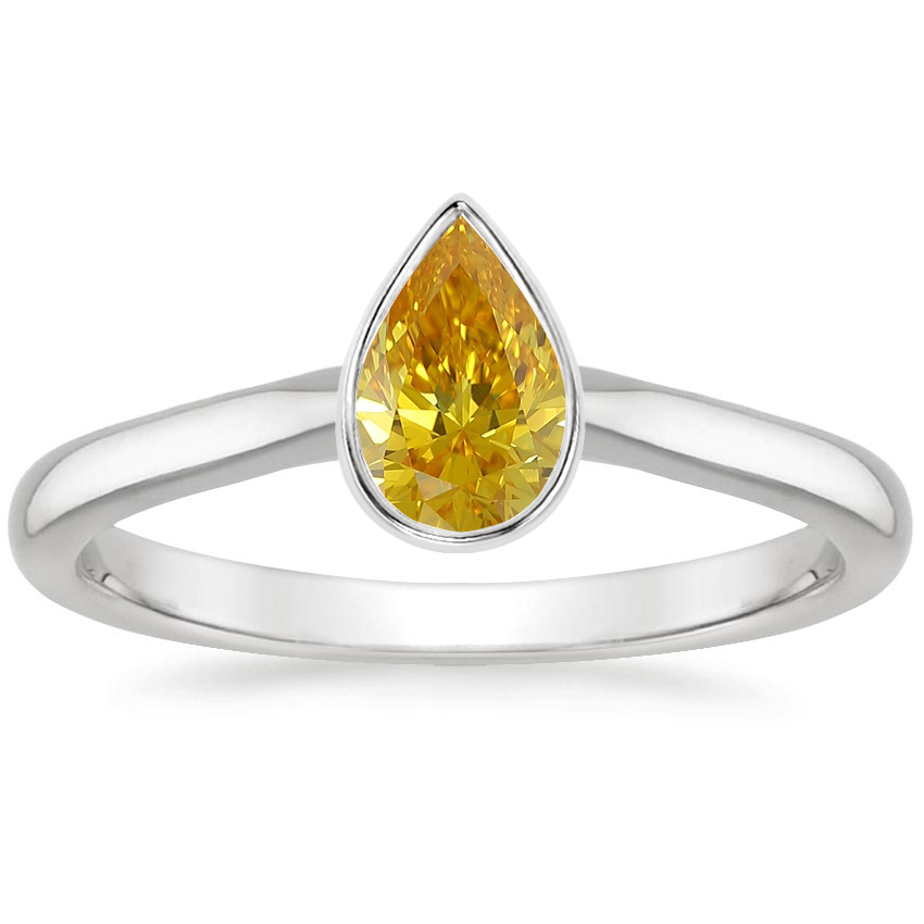 Platinum Luna 2mm Bezel Ring, large top view