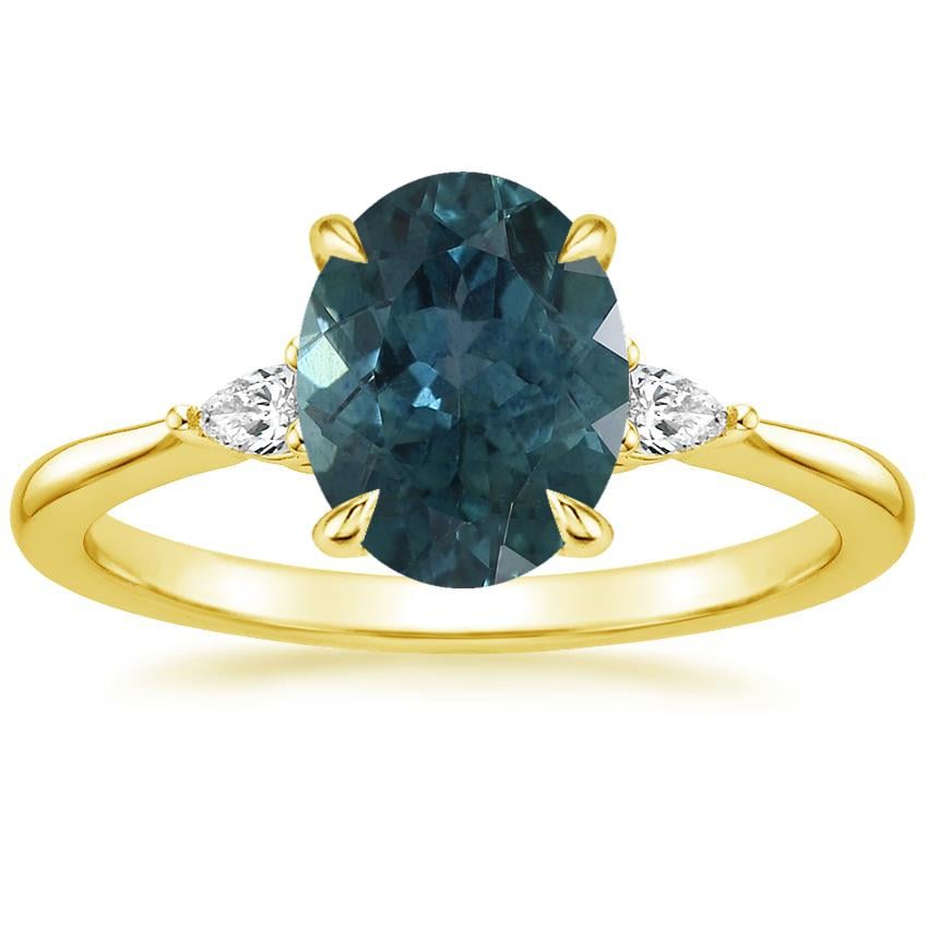 18K Yellow Gold Aria Three Stone Diamond Ring (1/10 ct. tw.), large top view