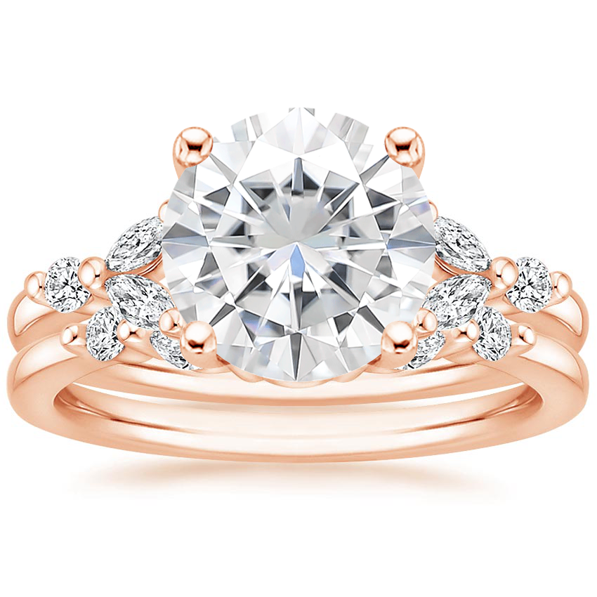 14KR Moissanite Verbena Diamond Bridal Set (1/4 ct. tw.), top view