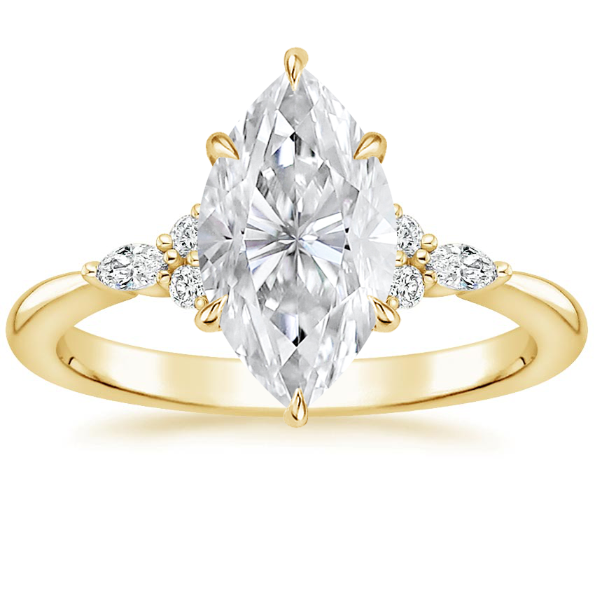 18K Yellow Gold Nadia Diamond Ring, large top view