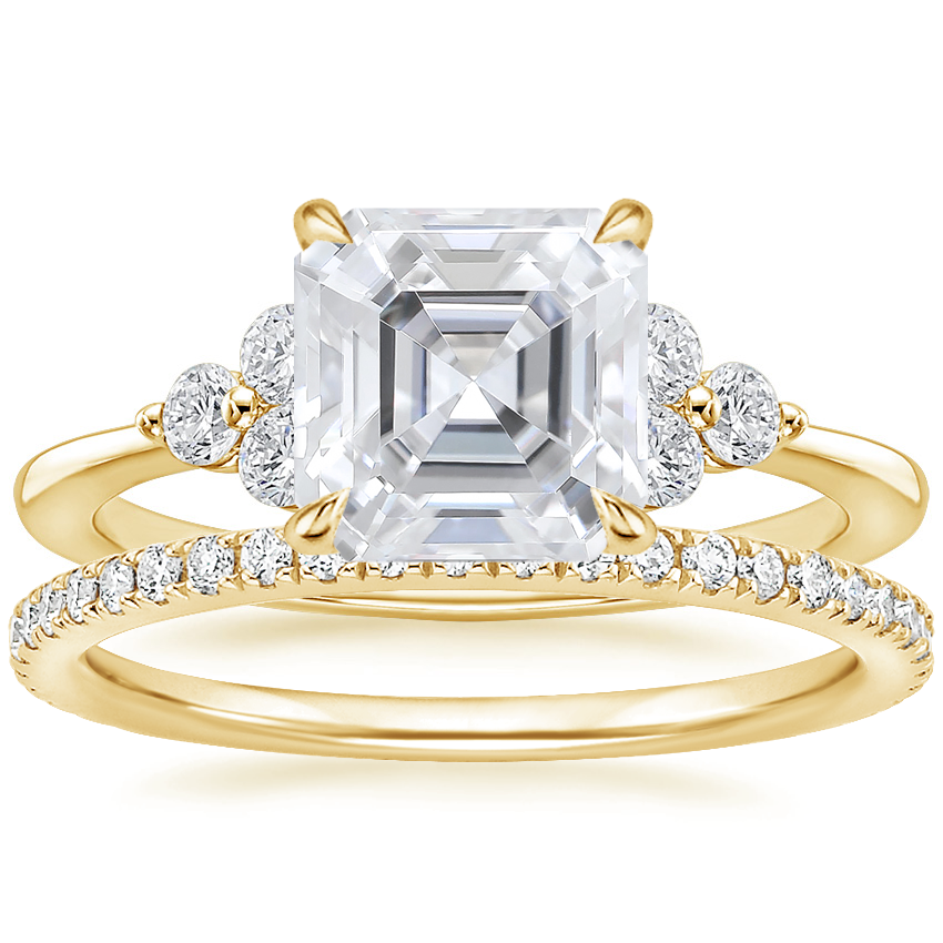 18K Yellow Gold Luxe Melody Diamond Ring (1/5 ct. tw.) with Luxe Ballad Diamond Ring (1/4 ct. tw.)