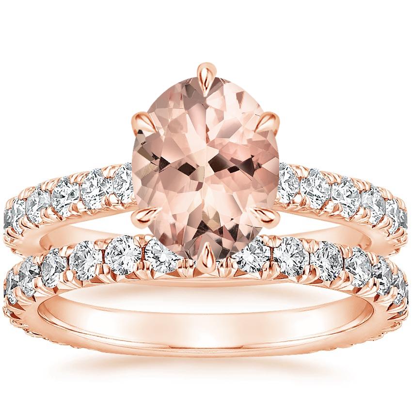 14KR Morganite Luxe Sienna Diamond Bridal Set (1 1/8 ct. tw.), top view