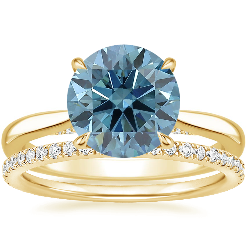 14K Yellow Gold Dawn Diamond Ring with Luxe Ballad Diamond Ring (1/4 ct. tw.)