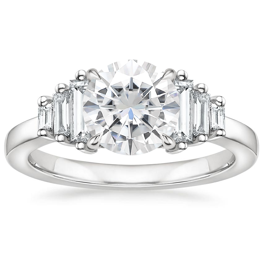 Moissanite Faye Baguette Diamond Ring (1/2 ct. tw.) in Platinum