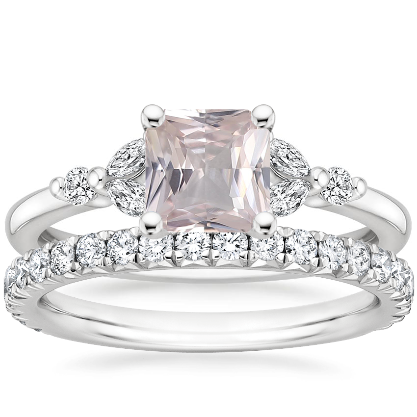 18K White Gold Verbena Diamond Ring with Luxe Amelie Diamond Ring (1/2 ct. tw.)