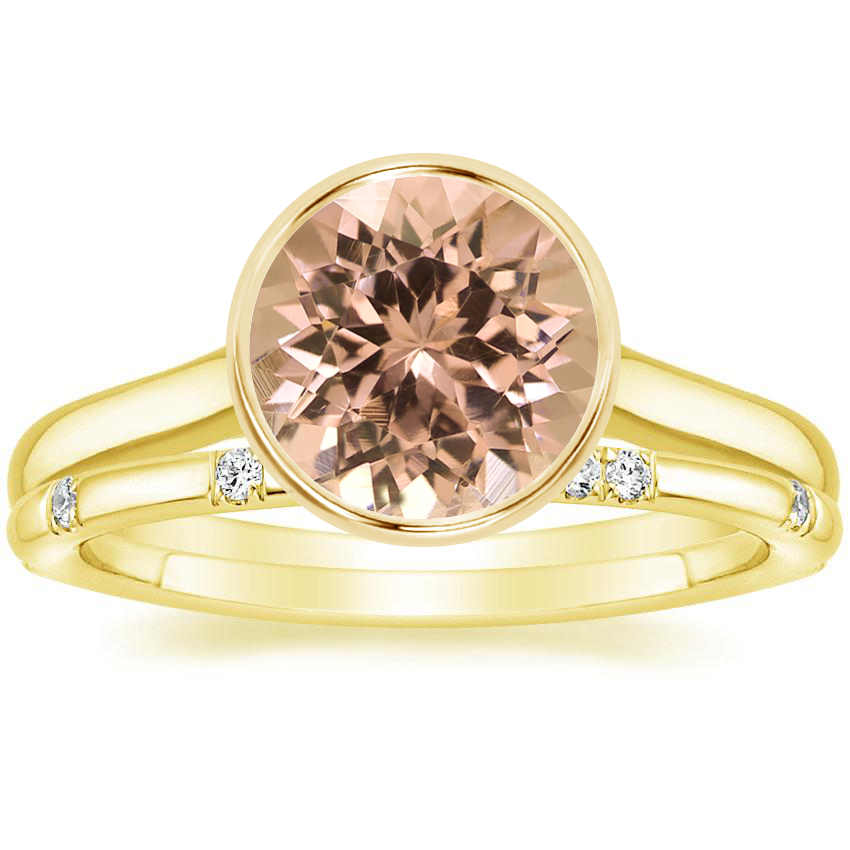 18K Yellow Gold Luna Ring with Astra Diamond Ring