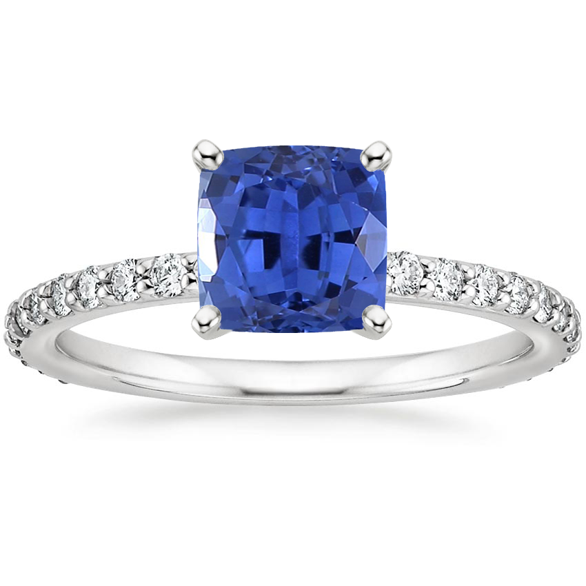 18K White Gold Petite Shared Prong Three-Quarter Coverage Diamond Ring (1/3 ct. tw.), large top view