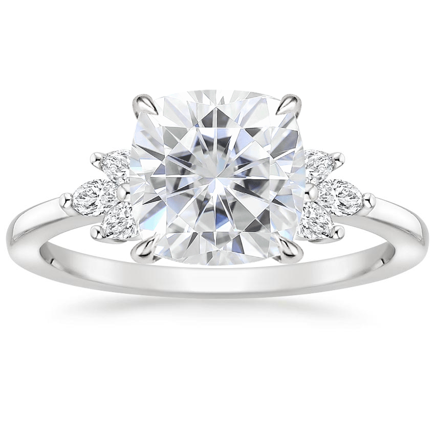 Moissanite Stella Diamond Ring in 18K White Gold