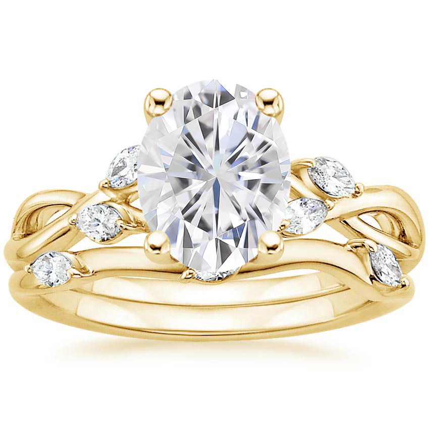 18KY Moissanite Willow Bridal Set (1/4 ct. tw.), top view