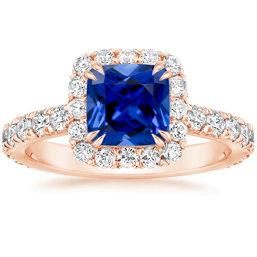 Sapphire Luxe Sienna Halo Diamond Ring (3/4 ct. tw.) in 14K Rose Gold
