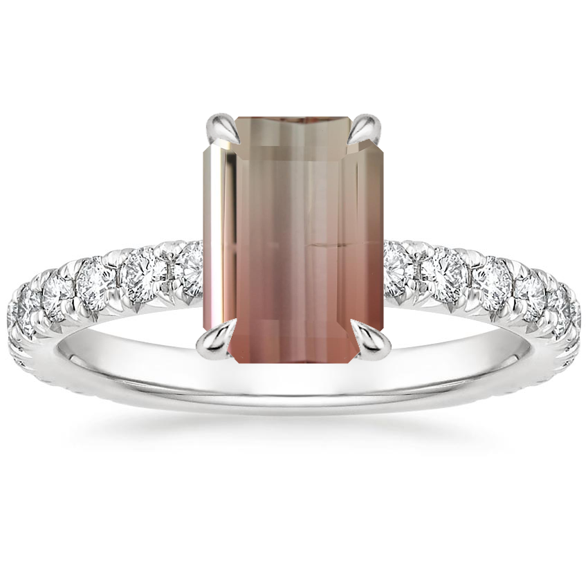 Platinum Olympia Three-Quarter Coverage Diamond Ring, large top view