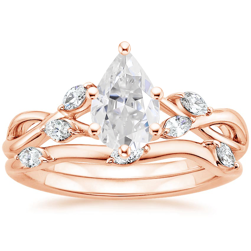 14KR Moissanite Willow Bridal Set (1/4 ct. tw.), top view