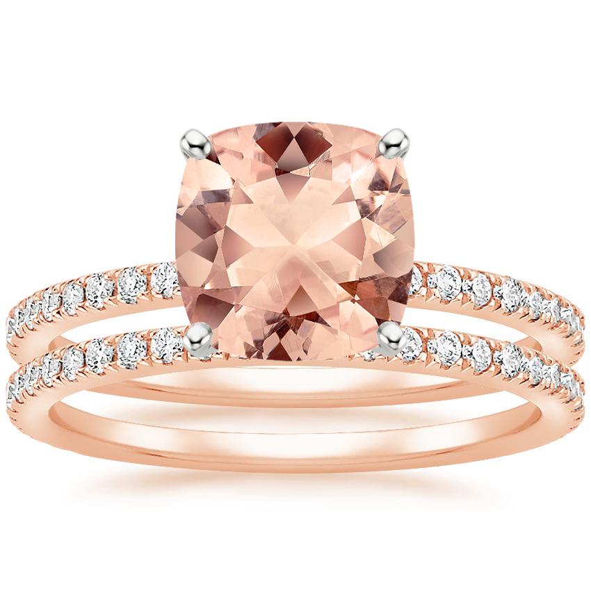 14KR Morganite Luxe Ballad Bridal Set (1/2 ct. tw.), top view