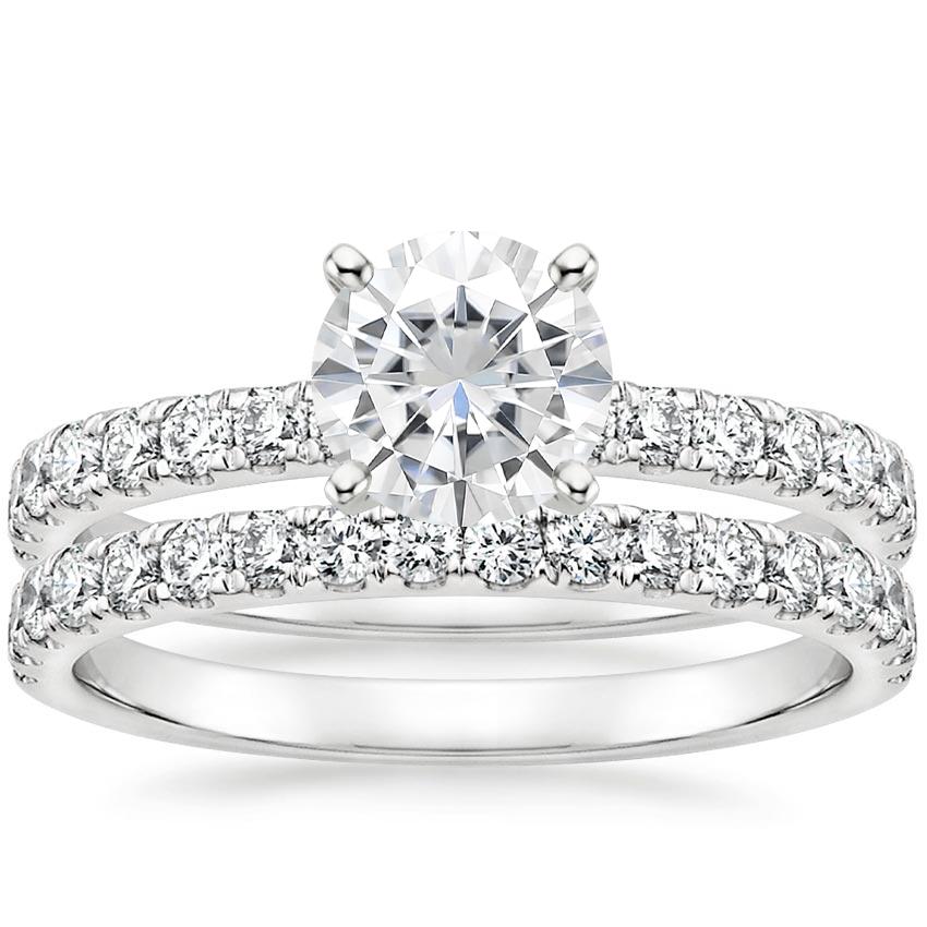 PT Moissanite Constance Diamond Bridal Set, top view
