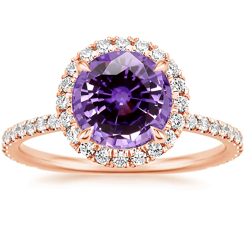 14K Rose Gold Waverly Halo Diamond Ring (1/2 ct. tw.), large top view