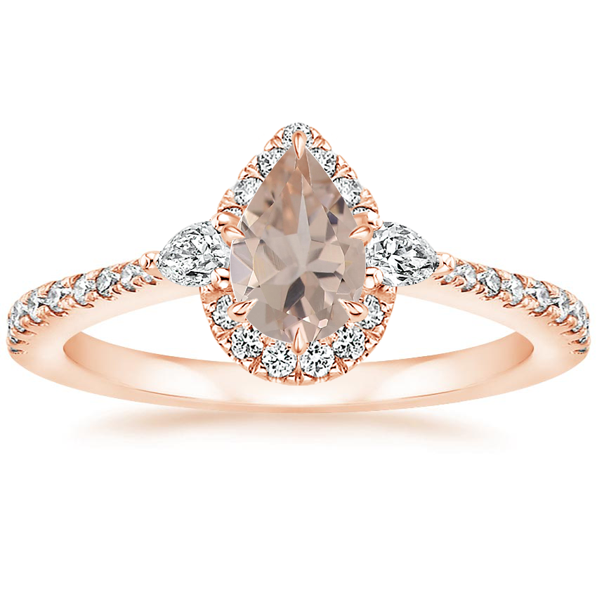 14K Rose Gold Luxe Aria Halo Diamond Ring (1/4 ct. tw.), large top view