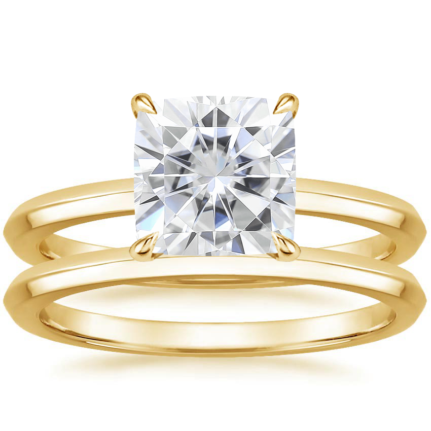 18KY Moissanite Hazel Bridal Set, top view