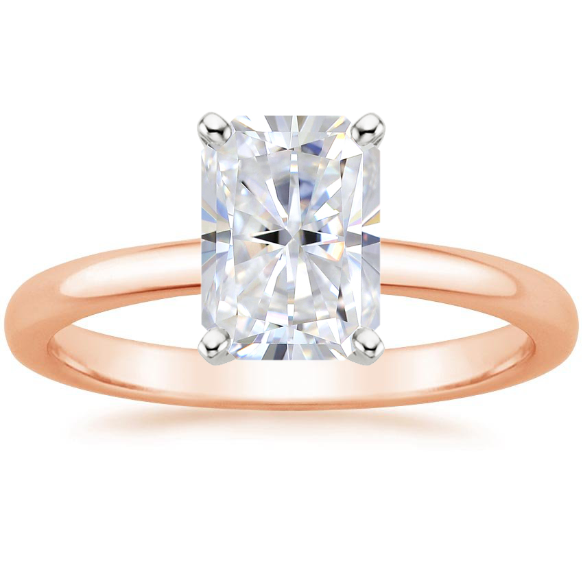 14K Rose Gold Comfort Fit 2mm Solitaire Ring, large top view