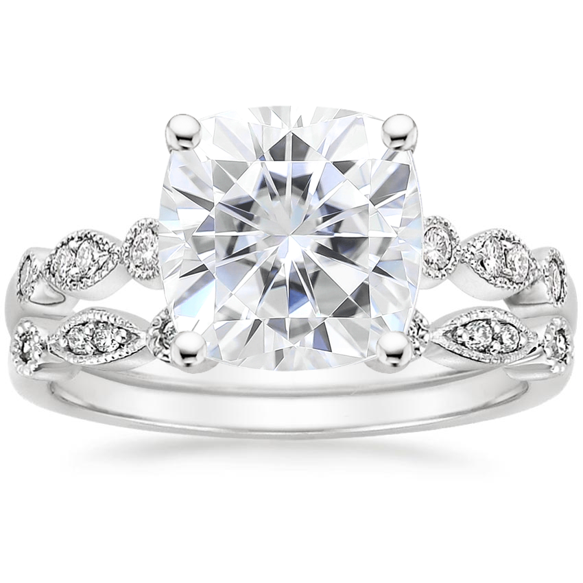 PT Moissanite Tiara Diamond Bridal Set (1/5 ct. tw.), top view