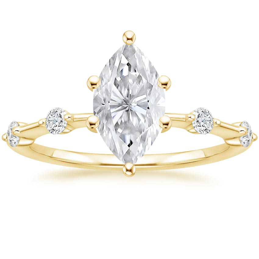 18K Yellow Gold Aimee 1.4mm Diamond Ring, large top view