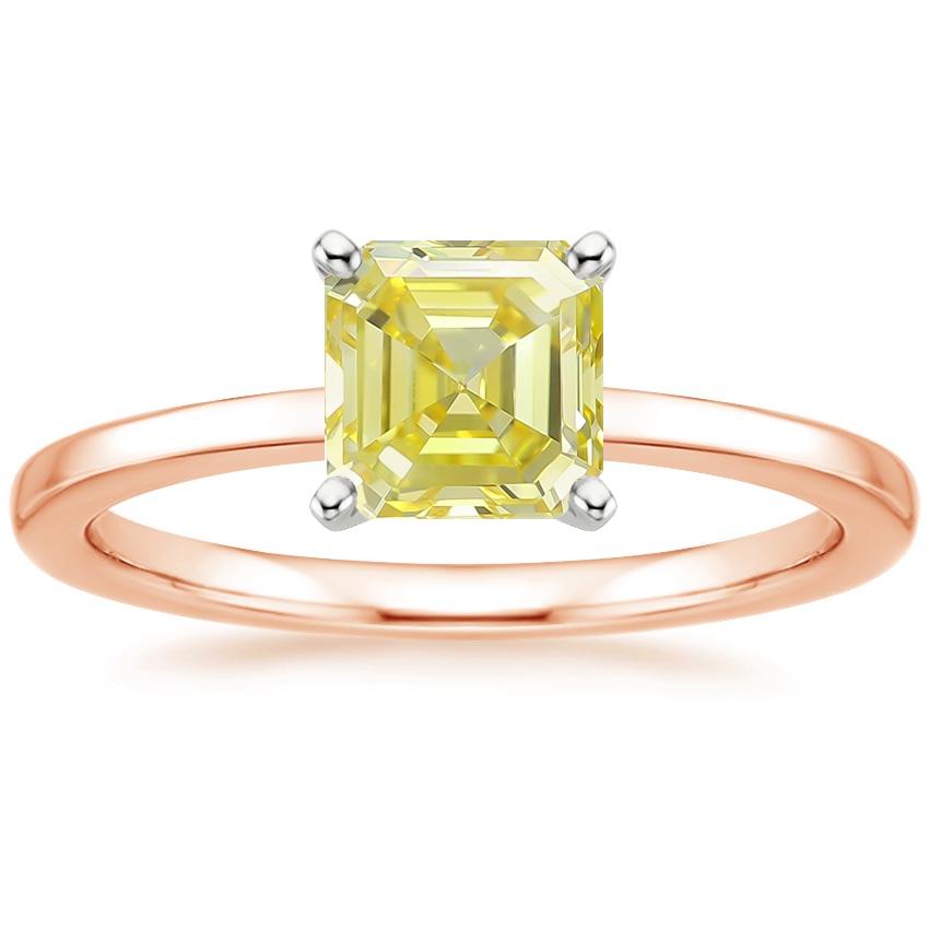 14K Rose Gold Petite Quattro Solitaire Ring, large top view