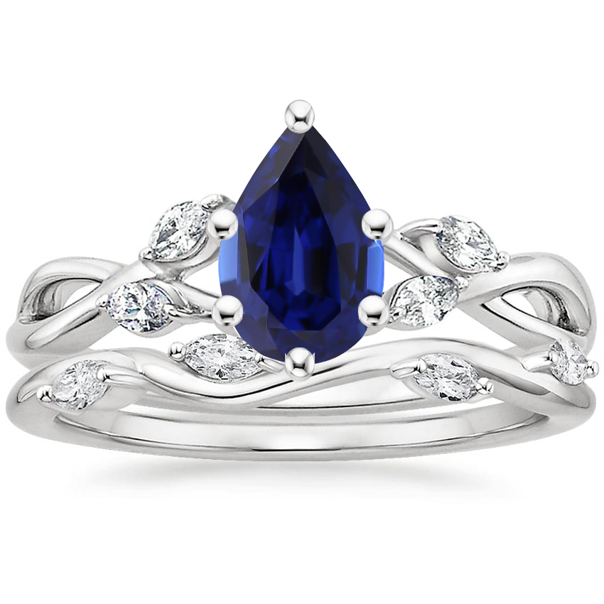 18K White Gold Willow Diamond Ring (1/8 ct. tw.) with Winding Willow Diamond Ring (1/8 ct. tw.)