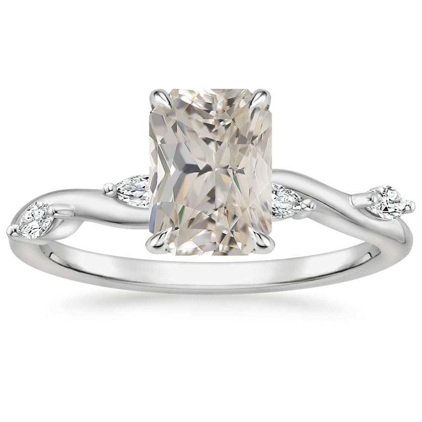 18K White Gold Winding Willow Diamond Ring, large top view