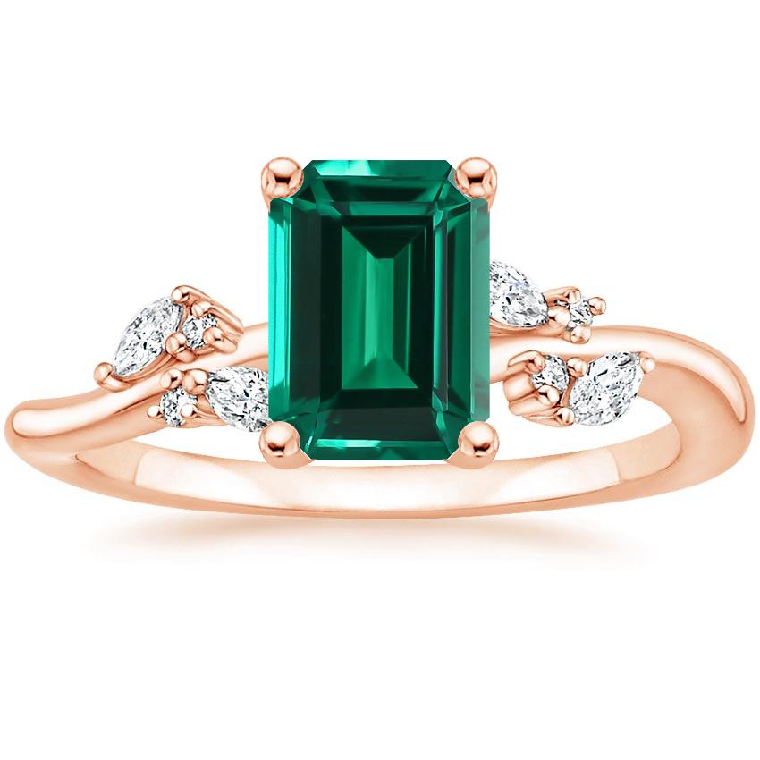 14K Rose Gold Arden Diamond Ring, large top view