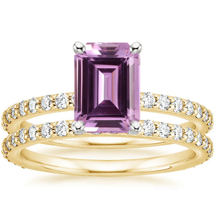 18K Yellow Gold Luxe Petite Shared Prong Diamond Bridal Set (3/4 ct. tw.)