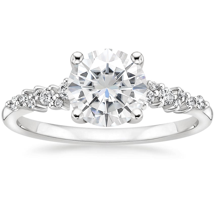 Moissanite Aurora Diamond Ring in Platinum