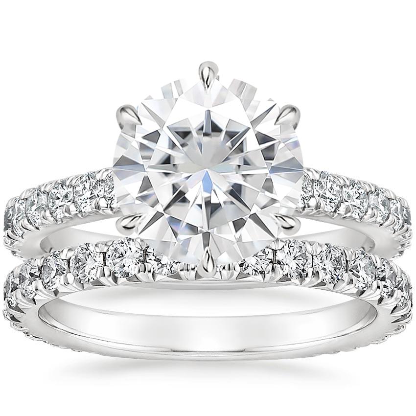 18KW Moissanite Luxe Sienna Diamond Bridal Set (1 1/8 ct. tw.), top view