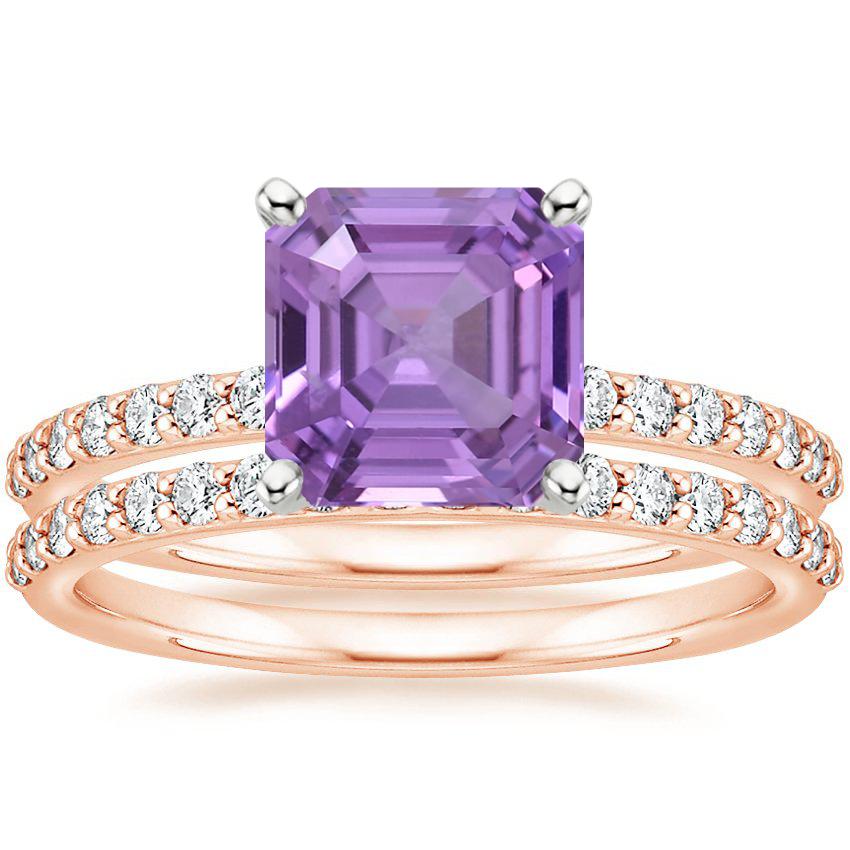 14K Rose Gold Petite Shared Prong Bridal Set (1/2 ct. tw.)