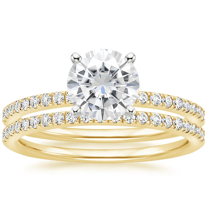 Moissanite Ballad Diamond Bridal Set (1/3 ct. tw.) in 18K Yellow Gold