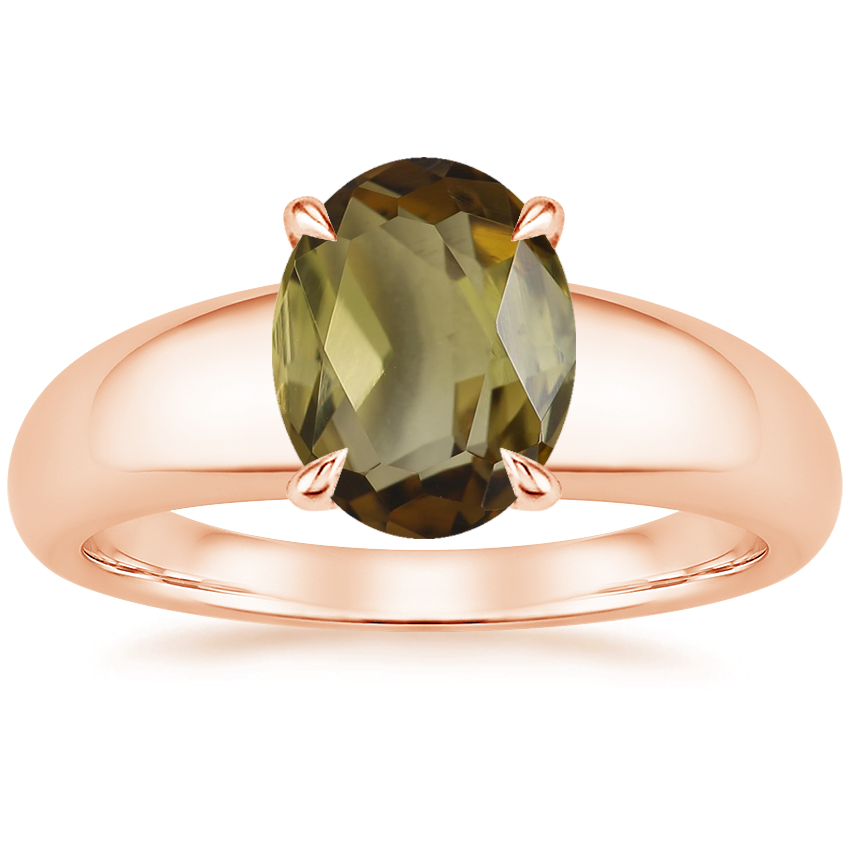 14K Rose Gold Adrian Solitaire Ring, large top view