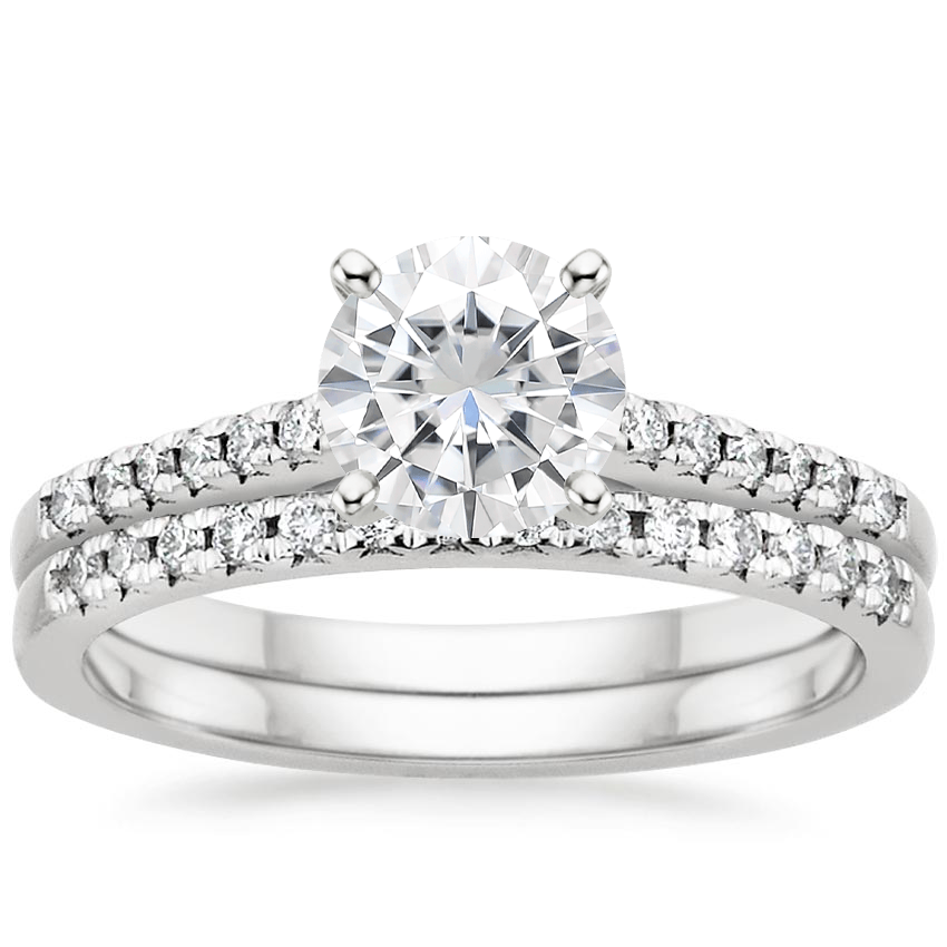 18KW Moissanite Sonora Diamond Bridal Set (1/4 ct. tw.), top view